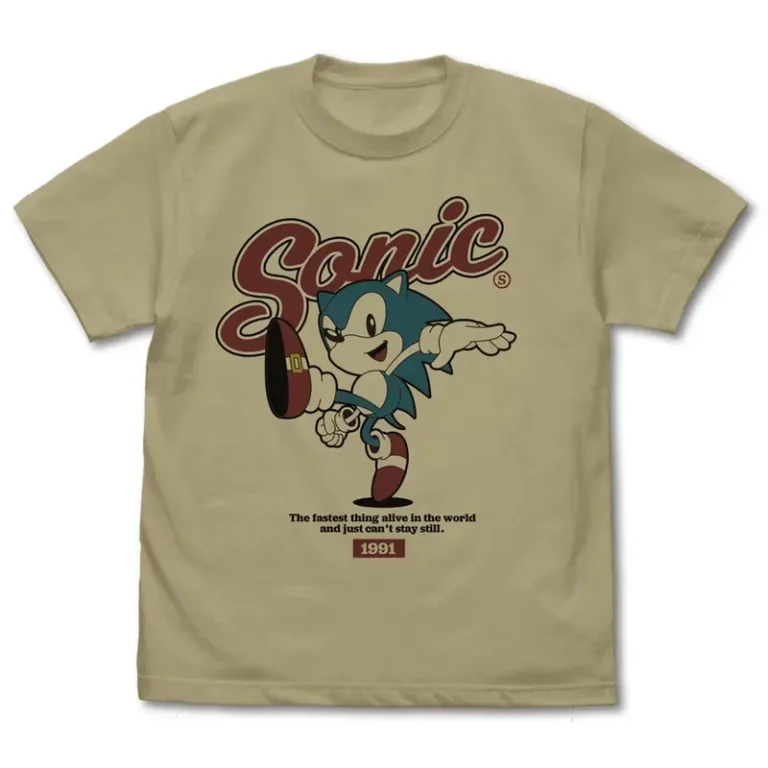 Sonic The Hedgehog Classic Sonic Vintage T-Shirt Sand Khaki by Cospa