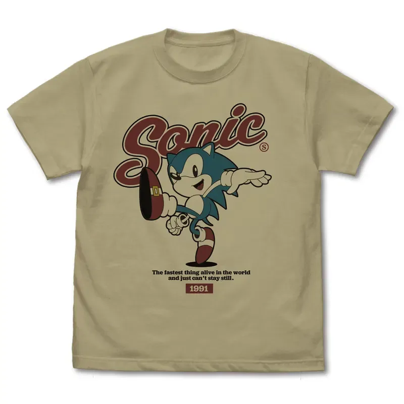 Sonic The Hedgehog Classic Sonic Vintage T-Shirt Sand Khaki by Cospa